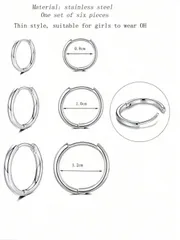 ジュエリー レディース イヤーアクセサリー セット 1セット ステンレススチール製丸型フープピアス、ボヘミアンスタイル ゴールド/シルバー、シンプルなファッションピアス、男女兼用 日常着用に適しています