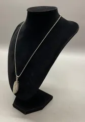 SN1239 楕円 ダイヤモンド ネックレス シルバー ボールチェーン アクセサリー アンティーク
