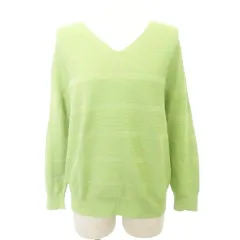 アンタイトル UNTITLED カットソー 長袖 Vネック 無地 薄手 0 XSサイズ ライトグリーン ■YHS11