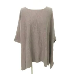 ナノユニバース nano universe ニット セーター オーバーサイズ 無地 ボートネック 薄手 36 Sサイズ グレー ■YHS10