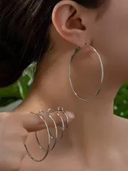 ジュエリー レディース イヤーアクセサリー ミニマリスト ヨーロッパ&アメリカンスタイル メタル スムース ラウンドフープピアス 10個セット