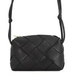 ボッテガヴェネタ ショルダーバッグ イントレチャート スモール カセット ラムスキン 709417 BOTTEGA VENETA 黒