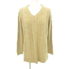 シューラルー SHOO・LA・RUE 長袖 ニット Vネック サイドスリット 厚手 Mサイズ ベージュ