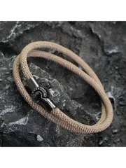 ジュエリー メンズ ブレスレット 簡単デザイン 手作り 4mm ミラノロープ ブラック ブレスレット マグネット式 メンズレディース 友達 リストバンド ジュエリー