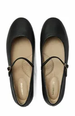ランズエンド レディース シューズ パンプス レザー Lands End Classic Leather Mary Jane Flats Black ブラックのサムネイル