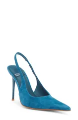 ジェフリー キャンベル レディース シューズ パンプス Jeffrey Campbell You Wish Slingback Pointed Toe Pump Turquoise Suede ターコイズ