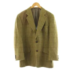 バーバリーズ Burberrys ヴィンテージ テーラードジャケット ブレザー 総裏地 チェック柄 切替 フェイスエード ウール LY カーキ BBR49-332-65 /KU