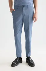 スコッチアンドソーダ メンズ ボトムス カジュアルパンツ Scotch Soda Mott Structured Superslim Fit Flat Front Chinos Pageant Bluのサムネイル