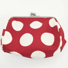 AYANOKOJI がま口 マチあり ドット柄 小物入れ ポーチ レッド ホワイト レディース あやの小路【中古】6-0221G∞
