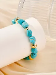 ジュエリー レディース ブレスレット 1個 ボヘミアンターコイズビーズ手作りブレスレット、ニッチデザイン、クラシックでバーサタイルなアクセサリー