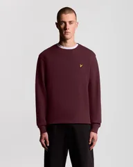 ライルアンドスコット メンズ アウター パーカー・スウェット クルーネック セーター Lyle Scott Crew Neck Sweater Burgundy バーガンディのサムネイル