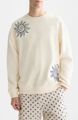 スコッチアンドソーダ メンズ アウター パーカー・スウェット クルーネック シャツ コットン 刺繍 Scotch Soda Oversizembroidered Cotton Crewneck Sweのサムネイル