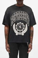 リプレゼント メンズ トップス Tシャツ グラフィック Represent Legacy Crest Graphic TShirt Stained Black ブラック