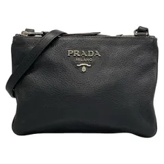 PRADA(プラダ) ショルダーバッグ - 黒 ストラップ着脱可/ロゴ レザー