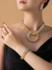 ジュエリー レディース セット 5個セット、カラフルでゴージャスな女性用ジュエリーセット、チャームネックレスを含む