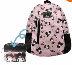 サンリオ メロクロ 折り畳みリュック ダークガーリー ピンク