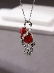 ジュエリー メンズ ネックレス ヴィンテージゴシックスタイル ヨーロッパ&アメリカンレトロネックレス、ヒップホップパンクゴシック トゲ花ハートペンダントネックレス、クリエイティブファッションネックレス