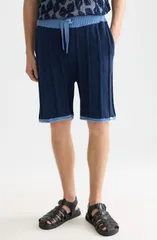 スコッチアンドソーダ メンズ ボトムス ハーフパンツ・ショーツ ショートパンツ ニット Scotch Soda Structured Knit Shorts Pageant Blue ブルーのサムネイル