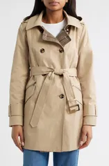 ロンドンフォグ レディース アウター ジャケット・ブルゾン コート London Fog Double Breasted Trench Raincoat Stone ストーンのサムネイル