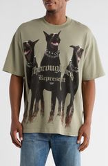 リプレゼント メンズ トップス Tシャツ コットン グラフィック Representhoroughbred Oversize Cotton Graphic TShirt Khaki カーキ
