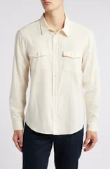 フレーム メンズ トップス シャツ ウール コットン FRAME Cotton Merino Wool ButtonUp Shirt Off White オフホワイト