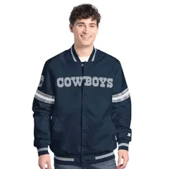 カール バンクス メンズ アウター ジャケット・ブルゾン MensGIII Sports by Carl Banks Navy Dallas Cowboyscout FullSnap Varsity Jacket Navy ネイビー