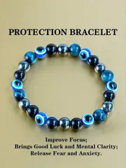 ジュエリー メンズ ブレスレット 1個 メンズ 邪眼保護ブレスレット ナチュラルストーン ブルータイガーアイ 集中力、ヒーリング、ポジティブエネルギー、幸運 ヨガ瞑想ジュエリーギフト彼/彼女用