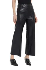 リジー レディース ボトムス レギンス ワイドレッグ ハイウエスト パンツ レザー フェイクレザー Lysse High Waist Faux Leather Wide Leg Pants Kohl Black ブラック