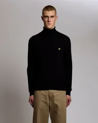 ライルアンドスコット メンズ アウター パーカー・スウェット タートルネック セーター コットン Lyle Scotton Merino Turtleneck Sweater Jet Black ブラのサムネイル