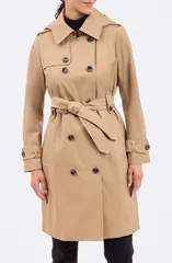 ロンドンフォグ レディース アウター ジャケット・ブルゾン コットン コート London Fog Cotton Blend Trench Coat British Khaki カーキのサムネイル
