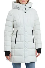 ロンドンフォグ レディース アウター ジャケット・ブルゾン コート London Fog Fitted Puffer Coat Marbleのサムネイル
