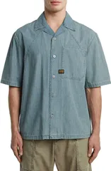 ジースター メンズ トップス シャツ リラックスフィット コットン GSTAR Track Relaxed Fit Organicotton Camp Shirt Faded Breezeのサムネイル