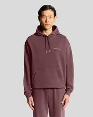 ライルアンドスコット メンズ アウター パーカー・スウェット Lyle Scott Script Brushback Pullover Hoodie Dusky Maroon マルーンのサムネイル