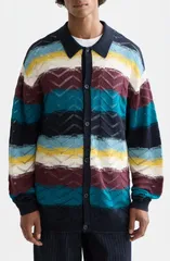 スコッチアンドソーダ メンズ アウター パーカー・スウェット カーディガン ニット Scotch Soda Stripe Open Knit Cardigan El Cosmico Stripe ストのサムネイル