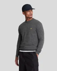 ライルアンドスコット メンズ アウター パーカー・スウェット クルーネック ウール セーター Lyle Scott Lambswool Blend Crew Neck Sweater Charcoalのサムネイル