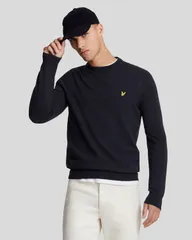 ライルアンドスコット メンズ アウター パーカー・スウェット クルーネック ウール セーター Lyle Scott Lambswool Blend Crew Neck Sweater Dark Navのサムネイル