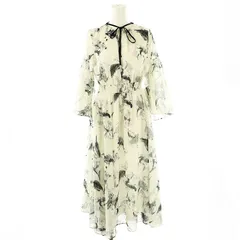 セルフォード CELFORD 24AW ペイントフラワーワンピース ロング 七分袖 36 アイボリー マルチカラー /DO ■OS ■SH