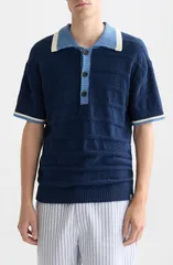 スコッチアンドソーダ メンズ トップス ポロシャツ コントラスト Scotch Soda Loose Fit Contrastrim Polo Pageant Blue ブルーのサムネイル