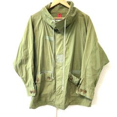 韓国製◎ (^w^)b Swanky スワンキー コットン100% ミリタリー モーターサイクル ジャケット モッズコート フルボタン 古着 アメカジ ストリート アノラック カーキ メンズ サイズ F