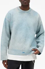 リプレゼント メンズ アウター パーカー・スウェット クルーネック ウール セーター Represent Oversize Reversible Fade Out Distressed Wool Crewneck Sweater Cloud