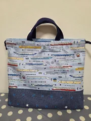 電車柄　体操服入れ(大)　ハンドメイド