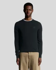 ライルアンドスコット メンズ アウター パーカー・スウェット クルーネック セーター Lyle Scottonal Eagle Merino Crew Neck Sweater Jet Black ブのサムネイル
