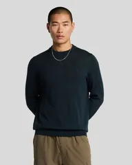 ライルアンドスコット メンズ アウター パーカー・スウェット クルーネック セーター Lyle Scottonal Eagle Merino Crew Neck Sweater Dark Navy ネのサムネイル