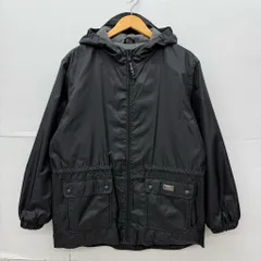 L.L.Bean ナイロンジャケット フード付き ブラック サイズM～L程度 オールド エルエルビーン パーカー 裏地フリース 黒 アウトドア アウター 【X0655-001】□237