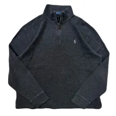 POLO RALPH LAUREN ポロ ラルフローレン ハーフジップ コットンニット ダークグレー Mサイズ No.EA258