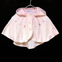 ME2-005☆familiarファミリア ポンチョ 日本製 可愛いベビーピンク 60-90 ベビー服 子供服 癒しのパステルカラー 可愛い ◎