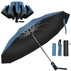 【2026逆折り式 & 12本骨超大サイズ】折りたたみ傘 ワンタッチ自動開閉 メンズ傘 大きい 逆折り式 折り畳み傘 UPF50+ 折りたたみ日傘 おりたたみ傘 晴雨兼用 超撥水 耐強風設計 男子日傘 紫外線遮蔽 梅雨対策 台風対応 メンズ レディース ( 1