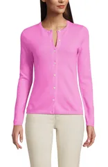 ランズエンド レディース アウター パーカー・スウェット セーター カーディガン Lands End Cashmere Cardigan Sweater Aster Pink ピンク