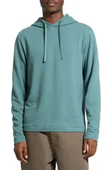 セオリー メンズ アウター パーカー・スウェット Theory Delroy Studio Textured Hoodie Dark Feldspar Green グリーンのサムネイル