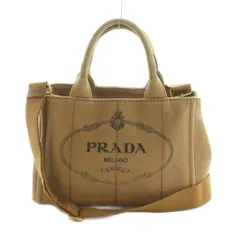 プラダ PRADA カナパ 2WAY トートバッグ ショルダーバッグ キャンバス 茶 1BG439 /MI ■OS